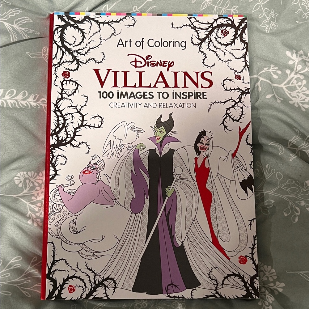 Disney Villains Art of Coloring Book - Black, White, Red, Purple